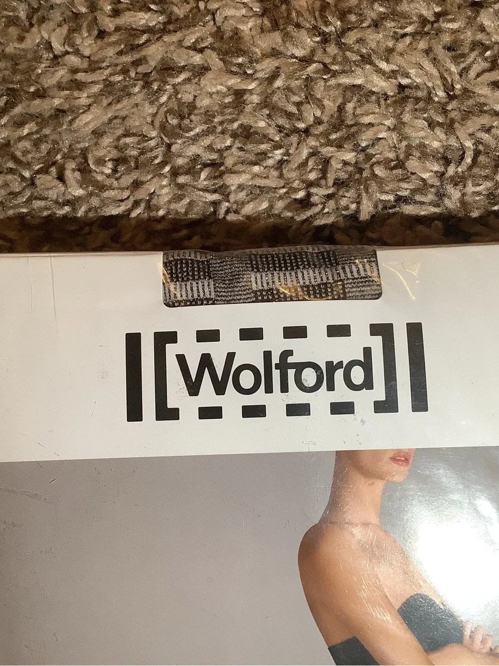 Wolford Ana tights, glittering checked pattern, color copper/check, size: M